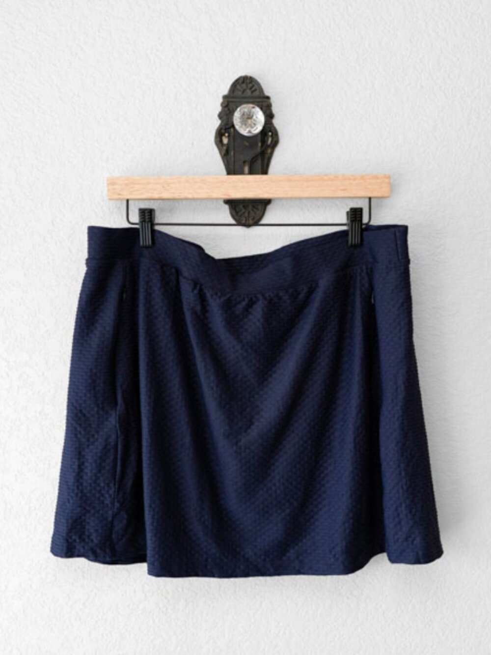 Tail Golf Skort Womens XL Navy Blue Textured Athletic Tennis Skirt Zip Pocket